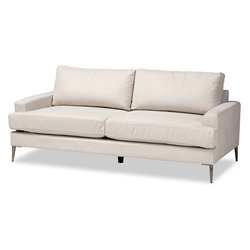 Baxton Studio Davidson Modern and Contemporary Beige Fabric Upholstered Sofa
